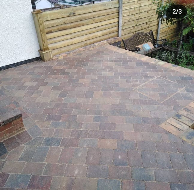 a patio made from brick paving
