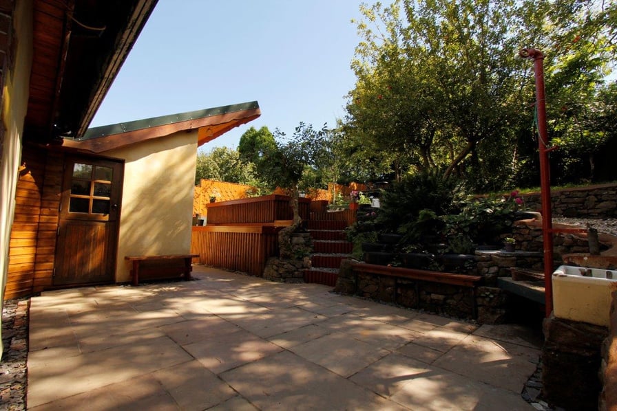 a patio in a backgarden
